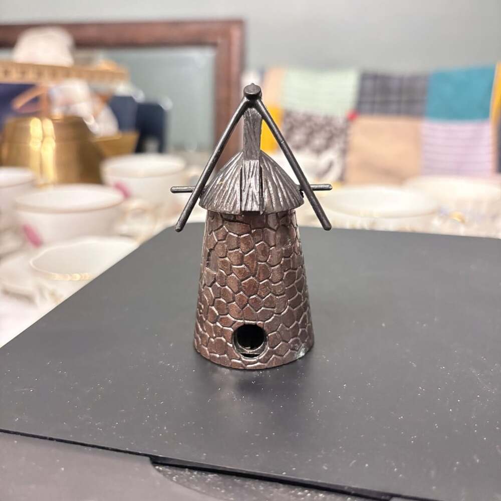 Vintage Die Cast Metal Silo Miniature Pencil Sharpener